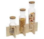 Support pour carafes VALO, 3 logements, en chêne