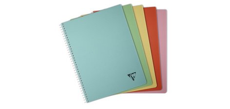 Cahier reliure intégrale Linicolor ESSENCE A4 100 pages petits carreaux couverture plastique polypropyène rainuré - Assortis