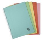 Cahier reliure intégrale Linicolor ESSENCE A4 100 pages petits carreaux couverture plastique polypropyène rainuré - Assortis