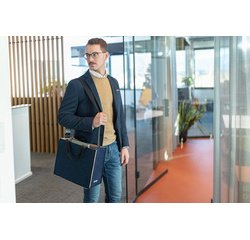 Sacoche en feutre Desk Sharing Bag Bicolor M, bleu