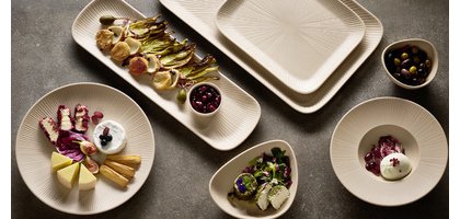 Assiette plate NERO, diamètre: 210 mm, sable