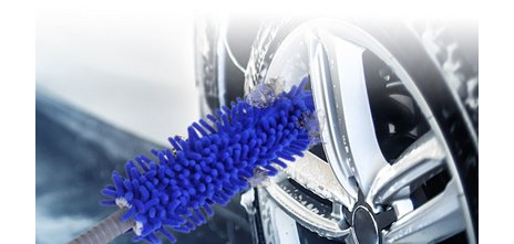 Brosse microfibres pour jantes, bleu/gris