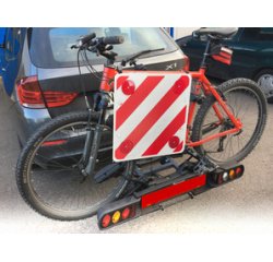 Plaque réfélchissante plastique, 500x500mm, blanc/rouge