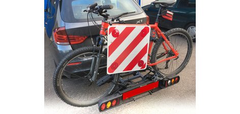 Plaque réfélchissante plastique, 500x500mm, blanc/rouge