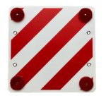 Plaque réfélchissante plastique, 500x500mm, blanc/rouge