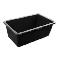 Auge de maçon, en PVC, 60 litres, noir