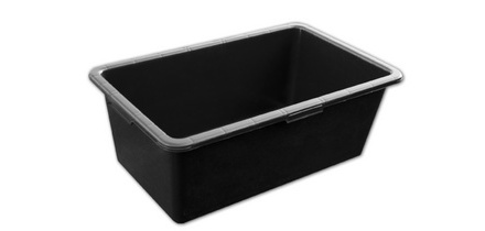 Auge de maçon, en PVC, 60 litres, noir