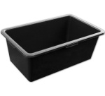 Auge de maçon, en PVC, 60 litres, noir