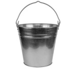 Seau en zinc, 7 litres, argent