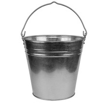 Seau en zinc, 7 litres, argent