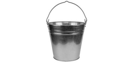 Seau en zinc, 7 litres, argent