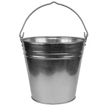 Seau en zinc, 5 litres, argent
