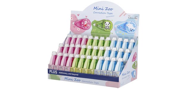 Roller correcteur 'Mini Zoo' 5mm x 6m, présentoir