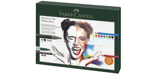 FABER-CASTELL Kit aquarelle Discovery, 12 pièces