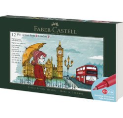 FABER-CASTELL Feutre PITT artist pen, set de 12 London