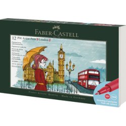 FABER-CASTELL Viltstift PITT artist pen, set van 12 London