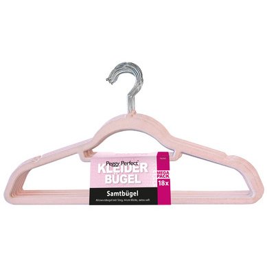Kledinghanger 'Velours' met stang, pak van 18