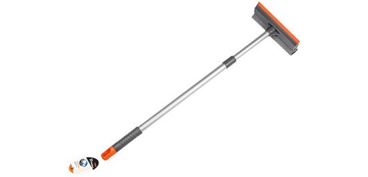 Telescopic brush for vehicle windows