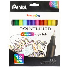 Arts Feutre POINTLINER colour dye ink, étui de 12