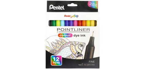 Arts Feutre POINTLINER colour dye ink, étui de 12