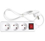 Prolongateur multiprise, 3 prises, blanc