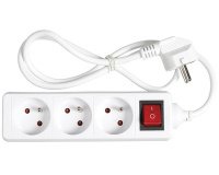 Prolongateur multiprise, 3 prises, blanc