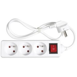 Prolongateur multiprise, 3 prises, blanc