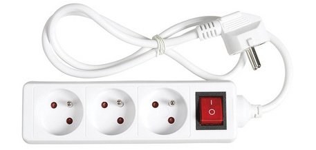 Prolongateur multiprise, 3 prises, blanc