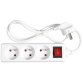 Prolongateur multiprise, 3 prises, blanc