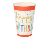 Cardboard cup 'Happy Birthday' - 20 cl - Pack of 10