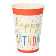 Pappbecher 'Happy Birthday' - 20 cl - Packung mit 10