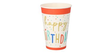 Gobelet en carton 'Happy Birthday' - 20 cl - Lot de 10
