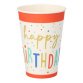Gobelet en carton 'Happy Birthday' - 20 cl - Lot de 10