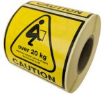 Étiquette d'avertissement 'CAUTION OVER 20 KG'