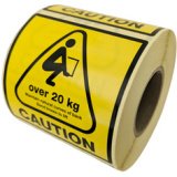 Étiquette d'avertissement 'CAUTION OVER 20 KG'