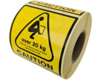 Étiquette d'avertissement 'CAUTION OVER 20 KG'