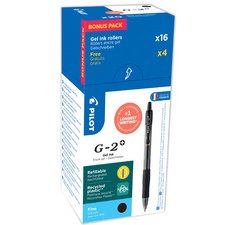 Stylo roller à encre gel G-2 PLUS 05, VALUE PACK, noir