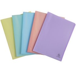 Protège-documents en polypropylène semi rigide Chromaline Pastel 100 vues - A4 - Couleurs assorties