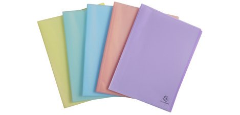 Protège-documents en polypropylène semi rigide Chromaline Pastel 100 vues - A4 - Couleurs assorties