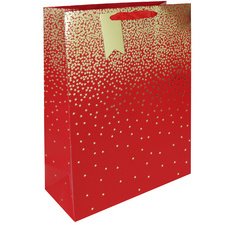 Sac cadeau de Noël 'Pluie d'étoiles rouge'