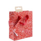 Premium sac shopping rouge & blanc 32x13x24,5 cm - Rouge