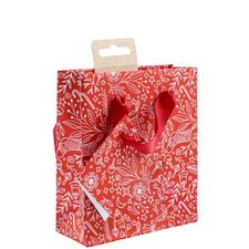 Premium small bag red & white 12x4,5x13,5 cm - red