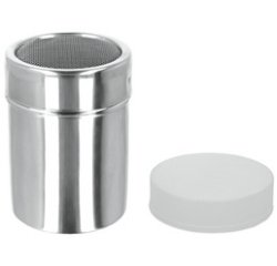 Saupoudreuse sucre/cacao, inox, argent