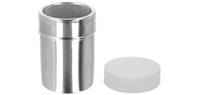 Saupoudreuse sucre/cacao, inox, argent