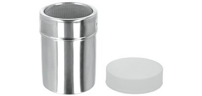 Saupoudreuse sucre/cacao, inox, argent