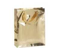 Premium shopping bag gold/green 32x13x24,5 cm - green