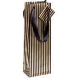 Premium sac bouteille or/noir 12,5x9,5x38 cm - Or