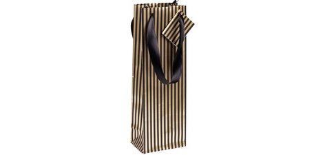 Premium sac bouteille or/noir 12,5x9,5x38 cm - Or