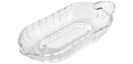 Râpe de cuisine / à pommes, en verre, transparent