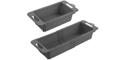 Drain-Flex Draining Rack, extendable, plastic, gray